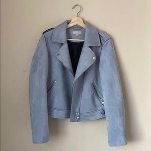 🦋 Light Blue Suede Moto Jacket 🦋